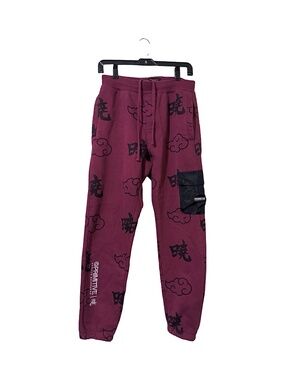 Primitive Naruto Shippuden Akatsuki Jogger Pants Burgundy Red Graphic Sweatpants
